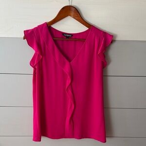 Express Women's Fuchsia Ruffle Blouse